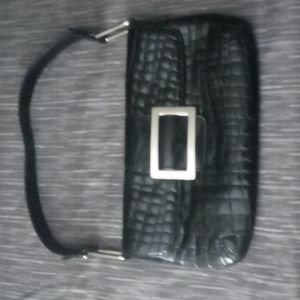 ALFANI blk snakeskin print clutch